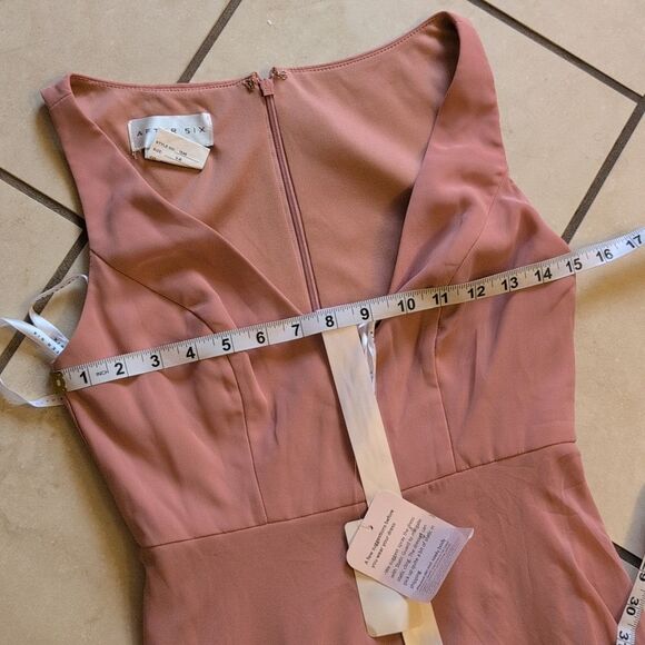 NWOT After Six Maxi Dress Desert Rose V Neck Chiffon Gown Size 0 - Picture 3 of 15